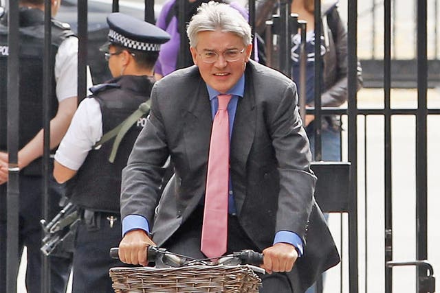 Andrew Mitchell was prevented from riding his bicycle through the gates of Downing Street
