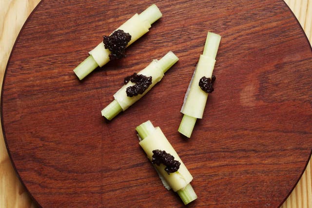 Use a soft, Swiss-style cheese such as gruyère or emmenthal for cheese and celery canapes