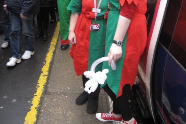 Elf and happiness: the 10.10am arrives in Brighton