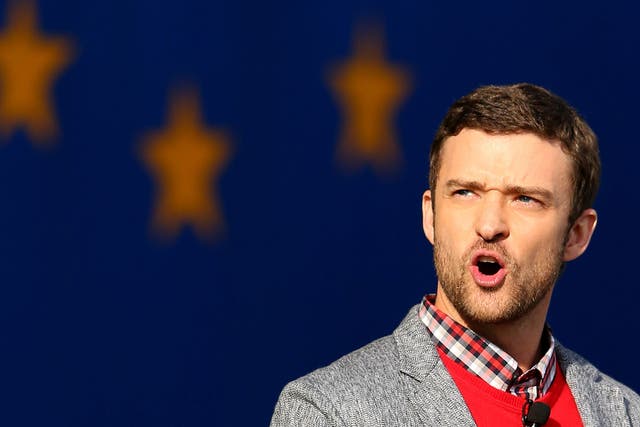 Justin Timberlake during the Opening Ceremony for the 39th Ryder Cup on September 27, 2012 in Medinah, Illinois.