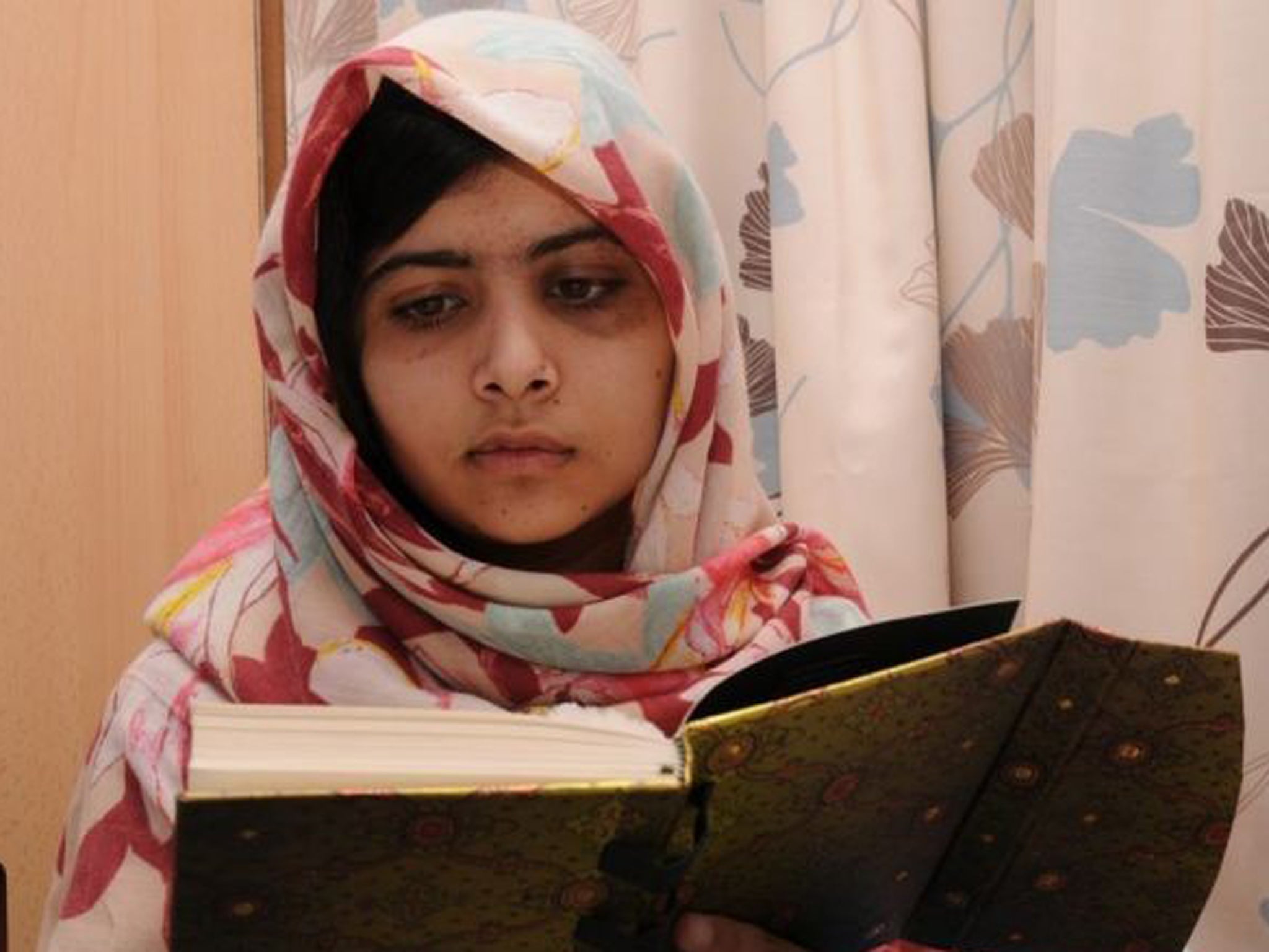 Malala Yousufzai in Birmingham University Hospital last month