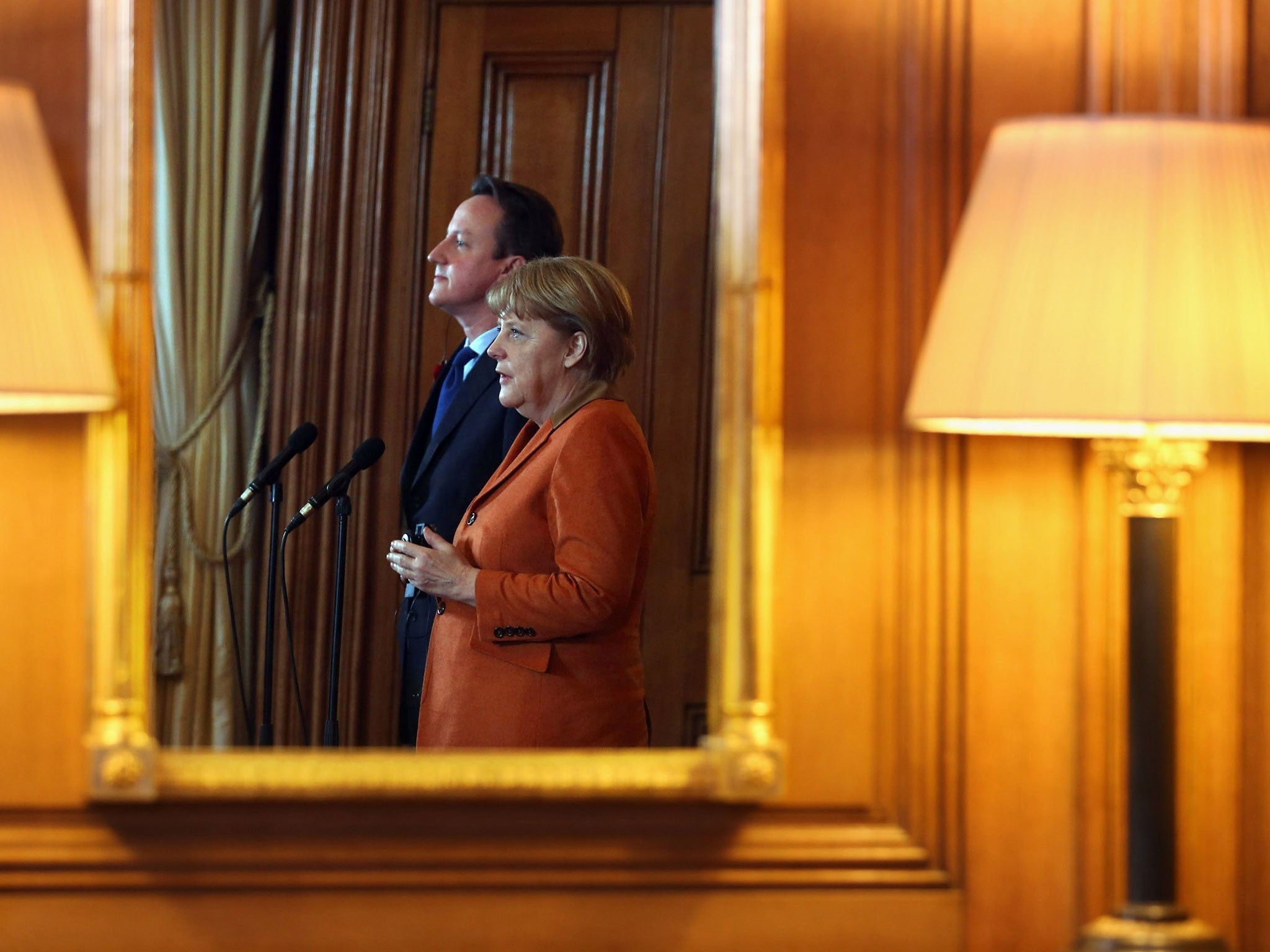 Eurozone: David Cameron and Angela Merkel at No 10 last month