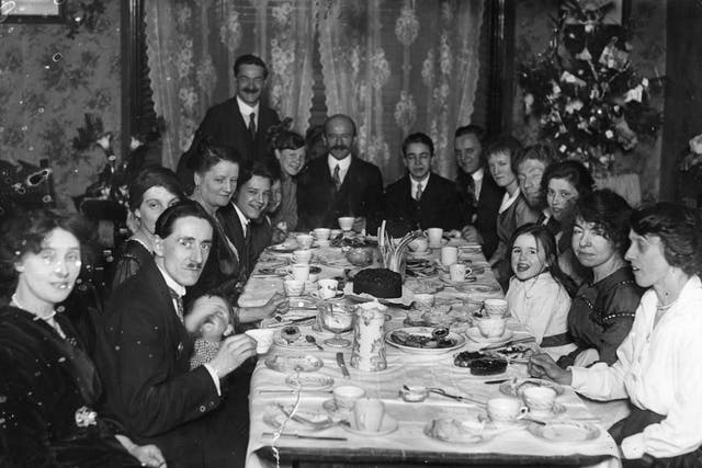 Feast day: Christmas tea for a family in 1919. Menus change, but not the spirit