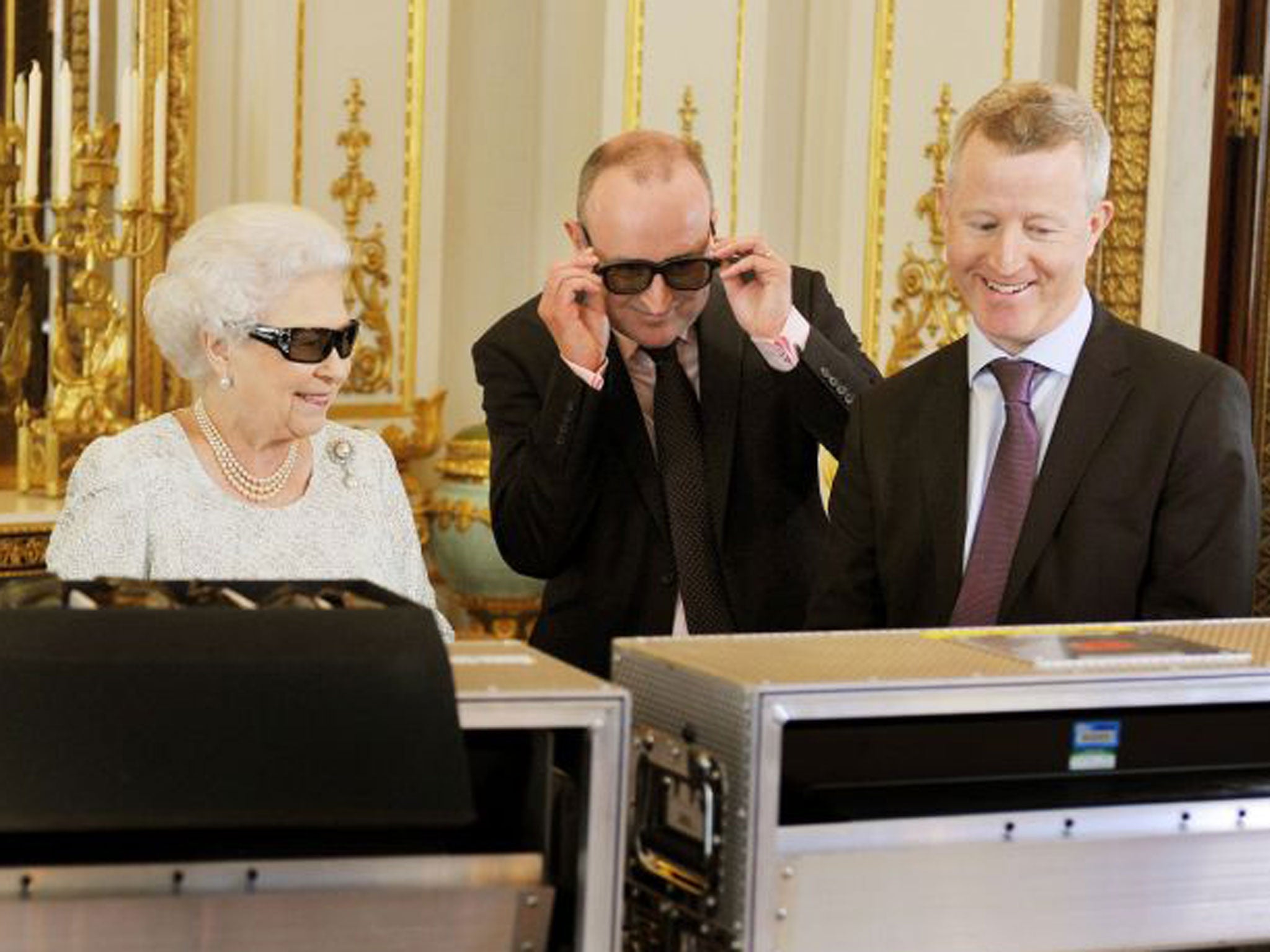 The Queen watches a recording of her Christmas message