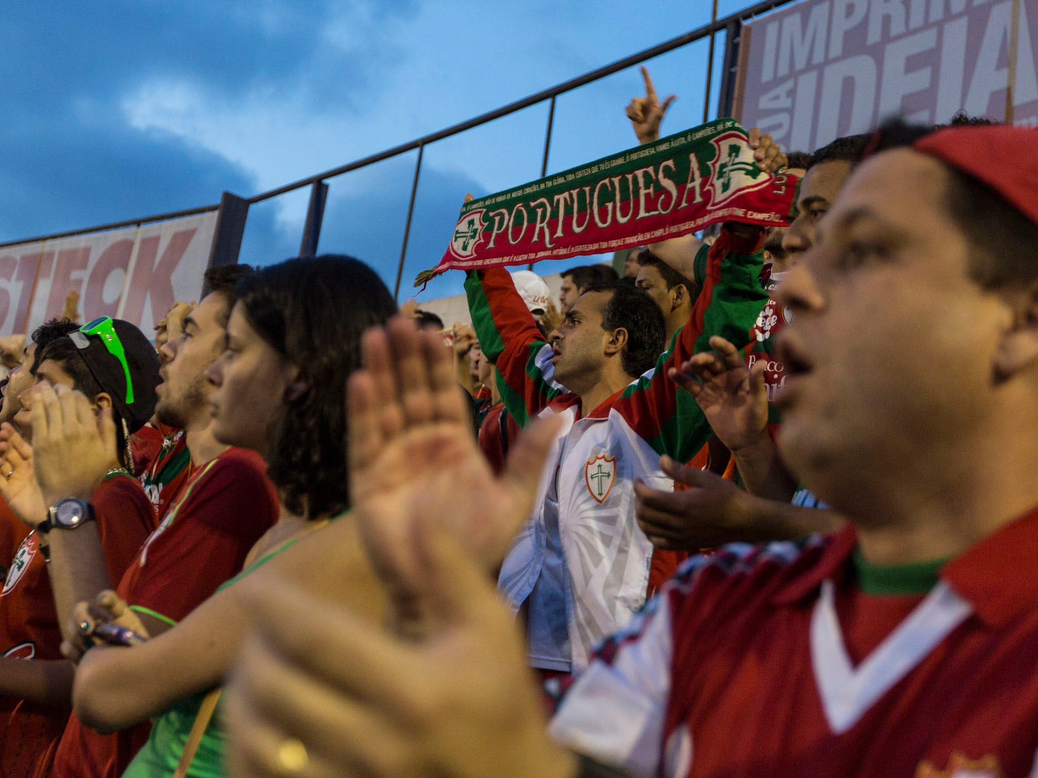 Sao Paulo's Candide Stadium fills up with Portuguese soccer supporters