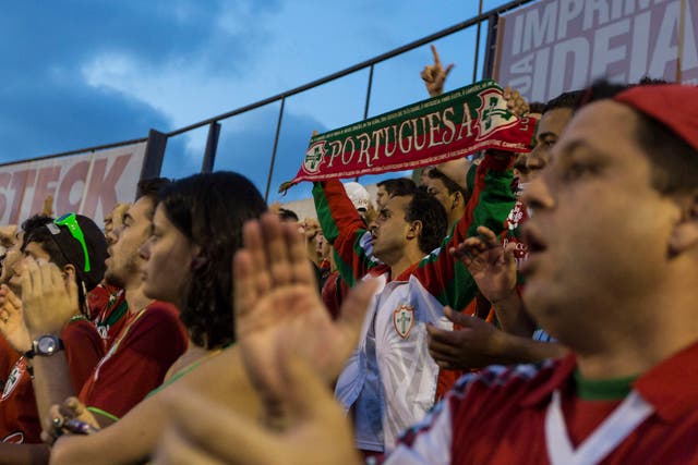 Sao Paulo's Candide Stadium fills up with Portuguese soccer supporters 