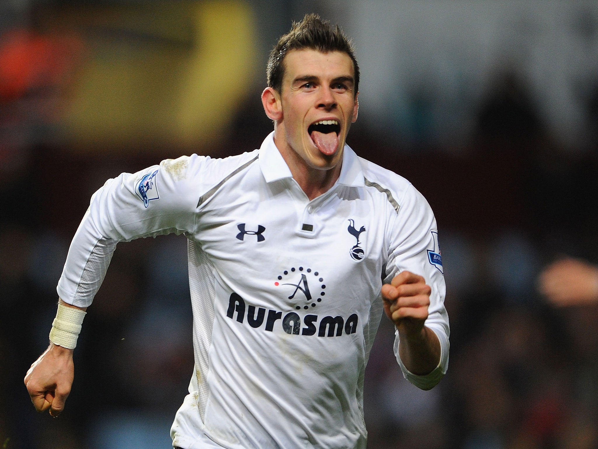 Gareth Bale celebrates his hattrick