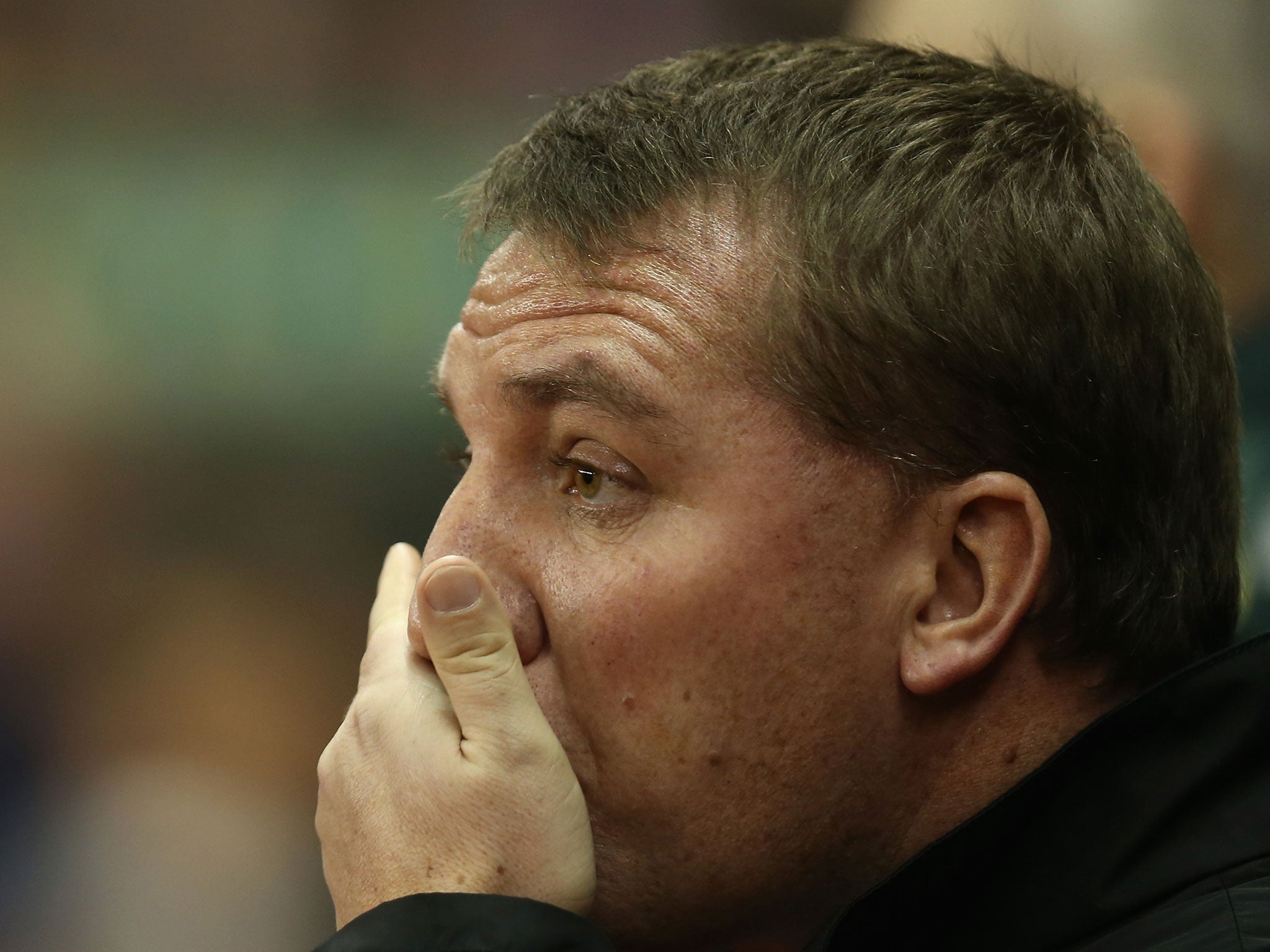 Brendan Rodgers looks on as his team sink to Stoke
