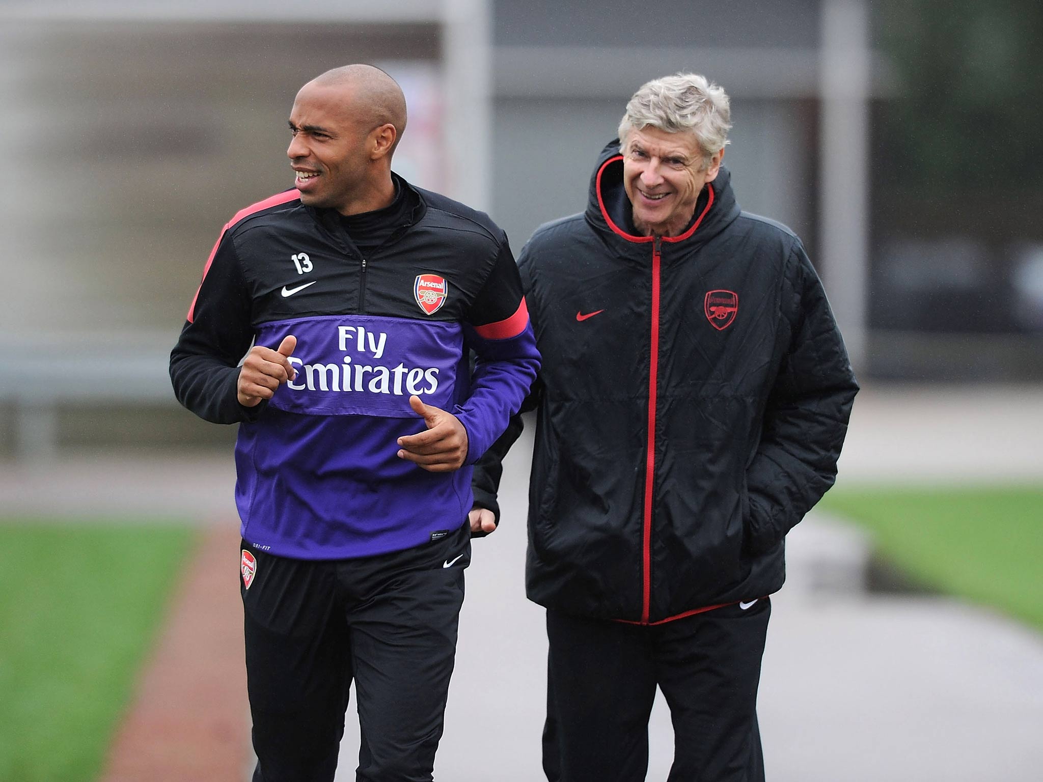 Thierry Henry with Arsene Wenger