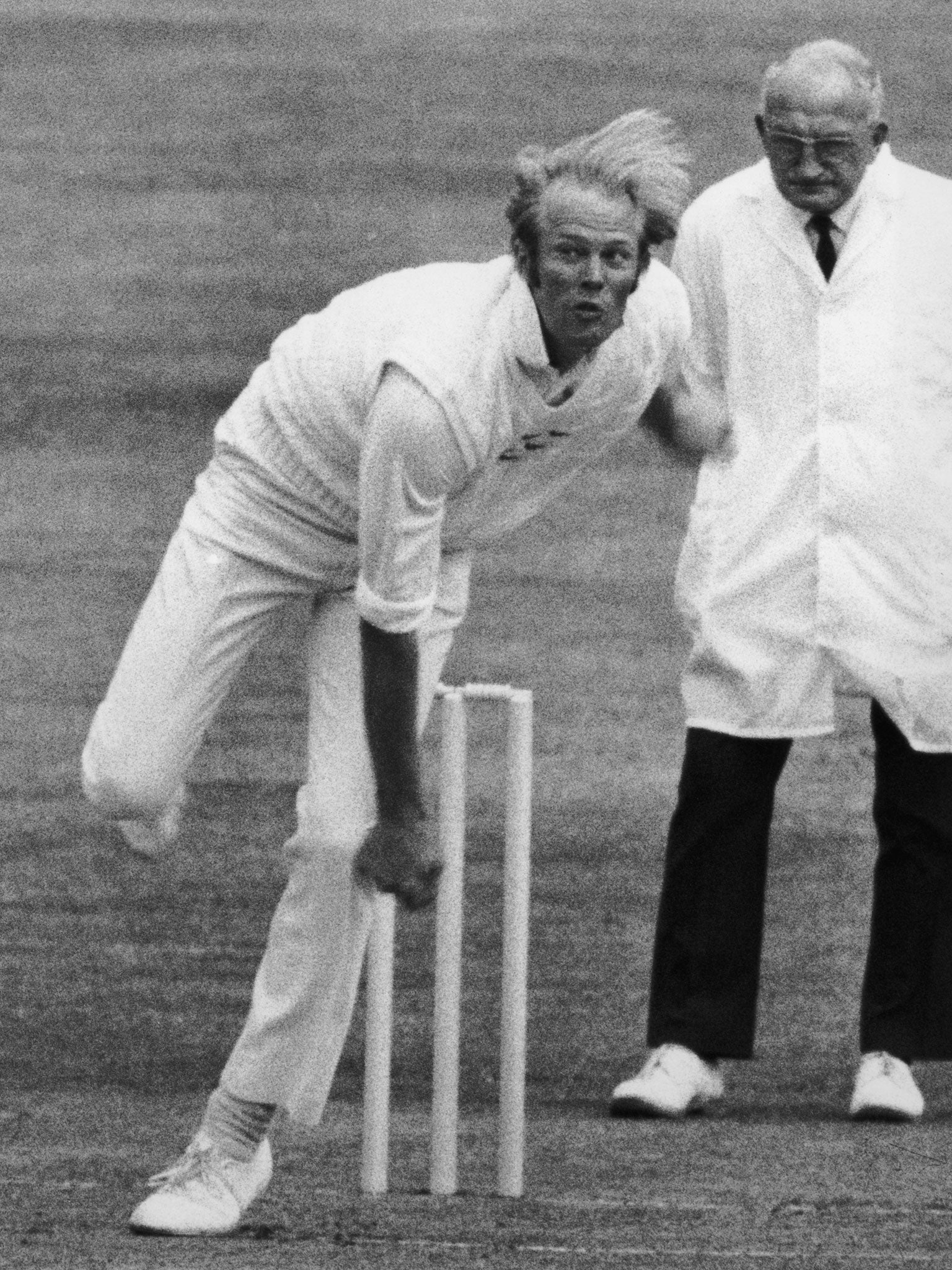 Sussex and England cricket captain Tony Greig in action for Sussex against Australia in 1975