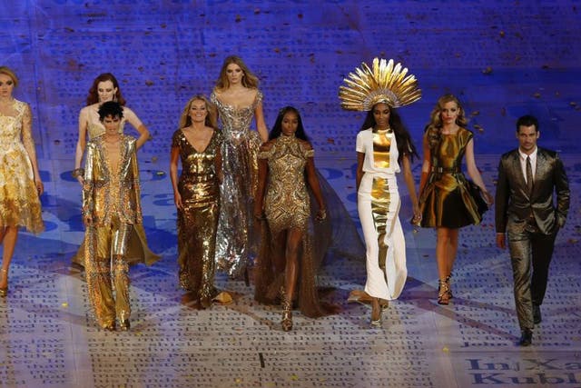 Golden age: Models at the Olympics Closing Ceremony