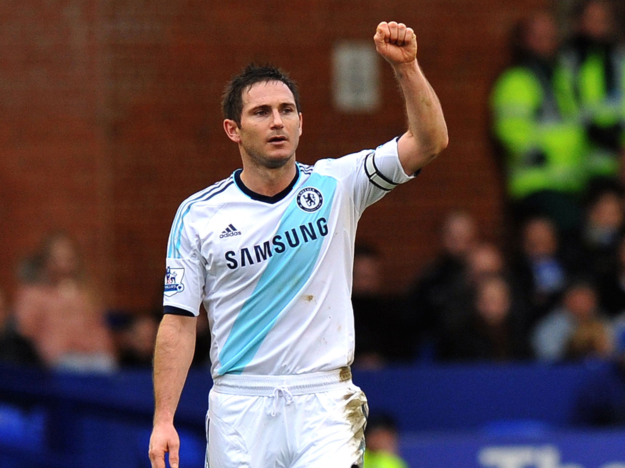Frank Lampard of Chelsea celebrates his equaliser