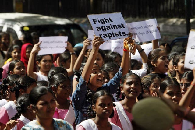 Indian students participate in a protest rally, in Hyderabad, India