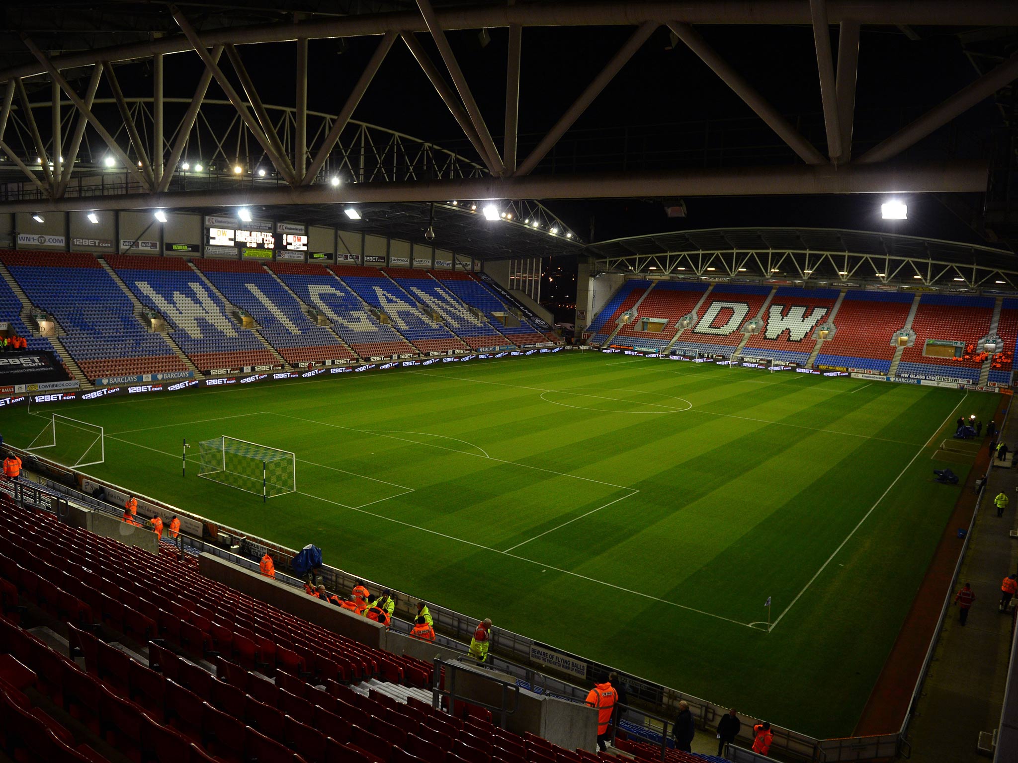 A view of Wigan's DW Stadium