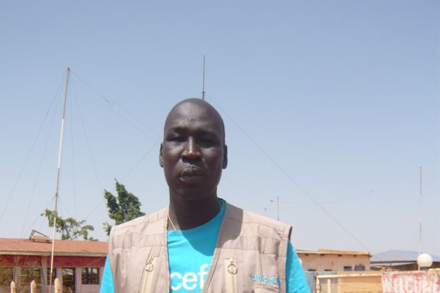 Abraham Kur Achiek, a former child soldier from Sudan who now works for Unicef