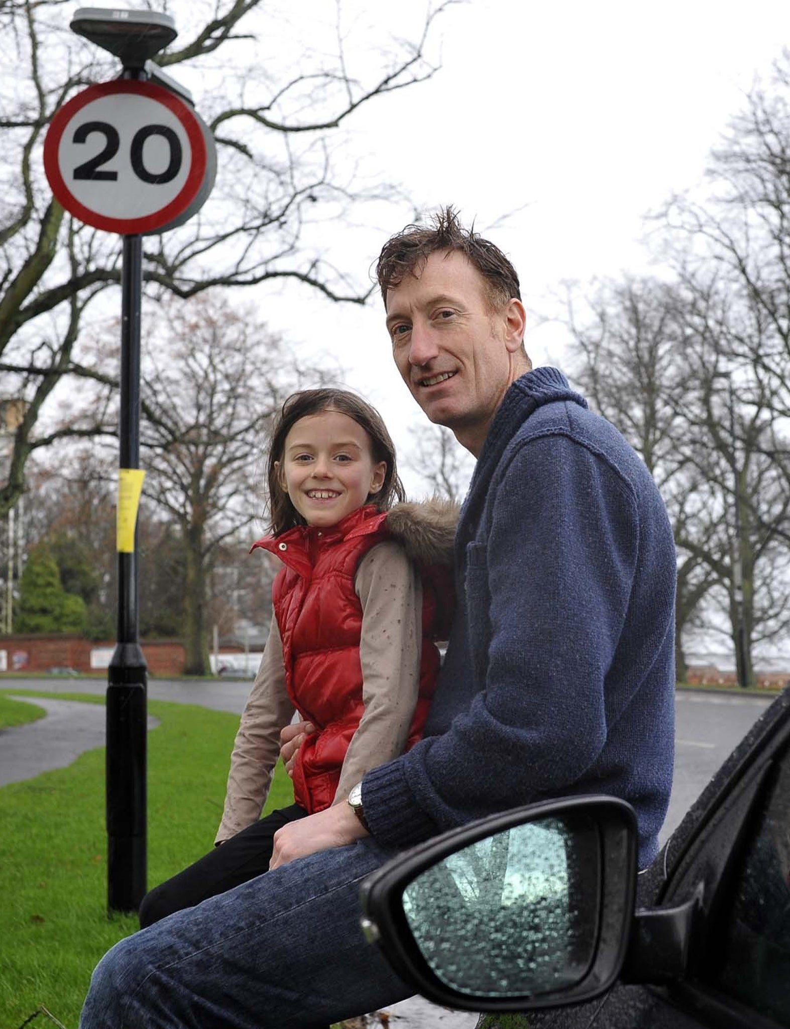 Jonathan Brown with his daughter Olivia near their home in York