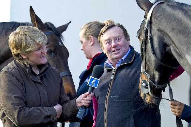 Channel 4’s Clare Balding talks to trainer Nicky Henderson