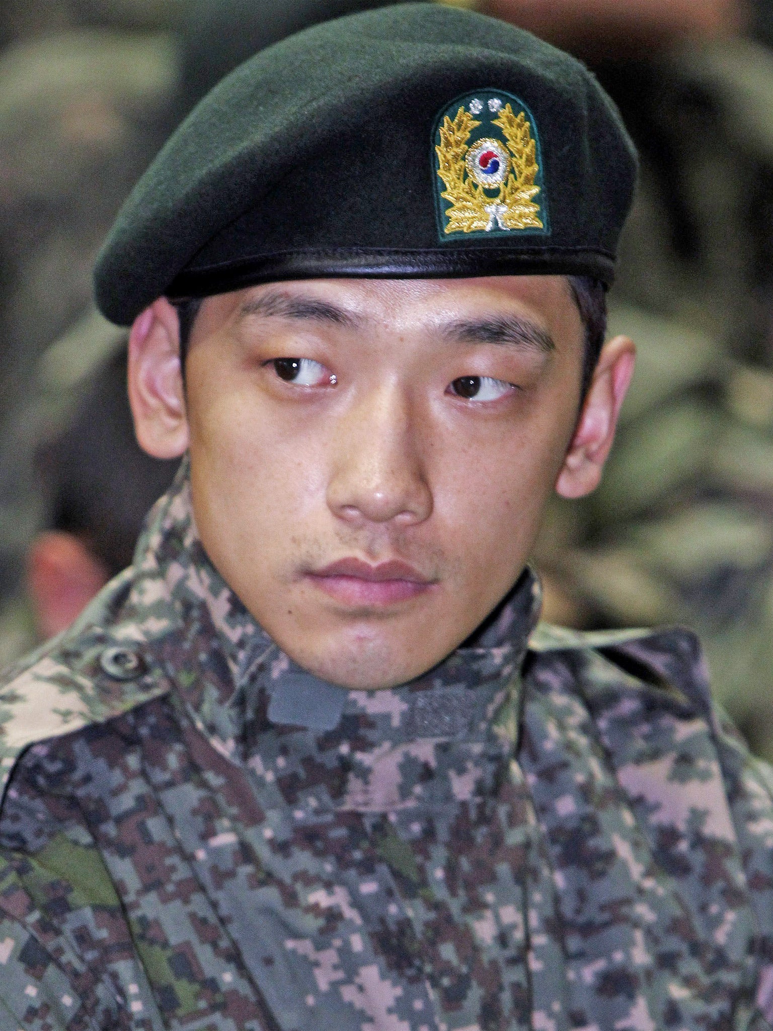 Rain is scheduled to be discharged from military duty in July