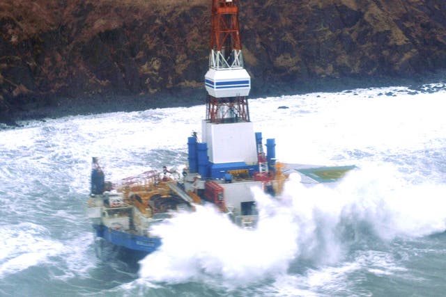 The drilling unit Kulluk ran aground near Alaska