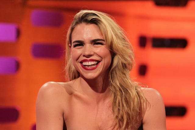 Guest Billie Piper during filming of The Graham Norton Show at The London Studios in south London.