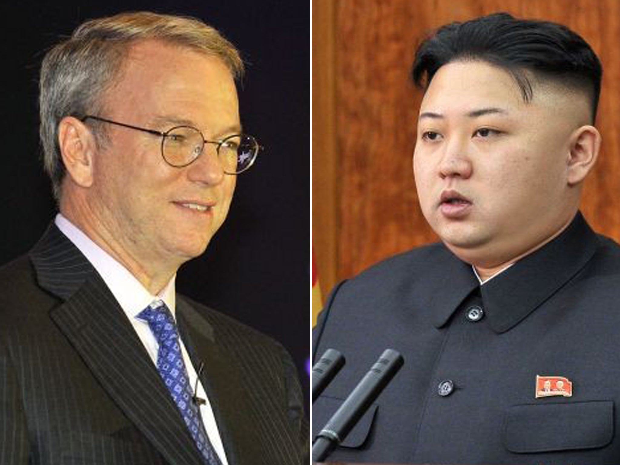 It is not clear whether Google chairman Eric Schmidt, left, will meet North Korea's young leader Kim Jong Un