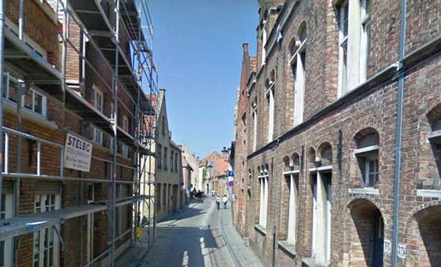 The narrow Bruges street where the crash occurred