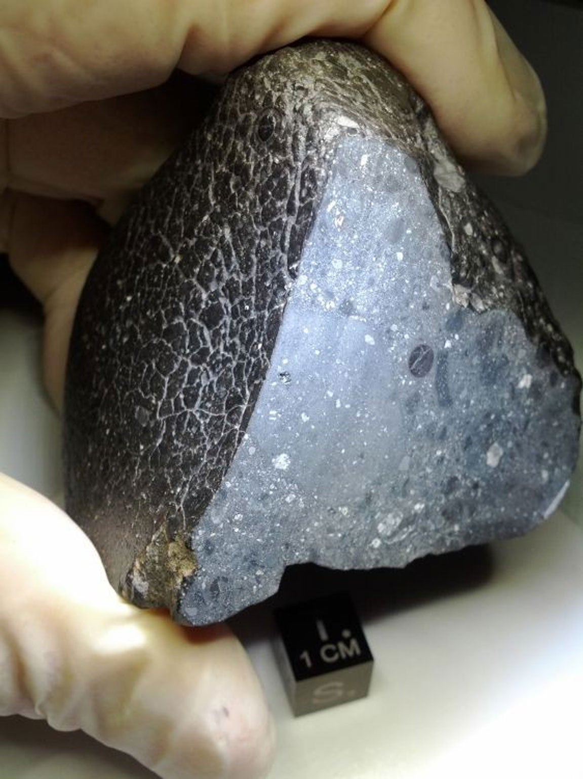 The Martian meteorite known as NWA 7034 is 2.1 billion years old and is water-rich