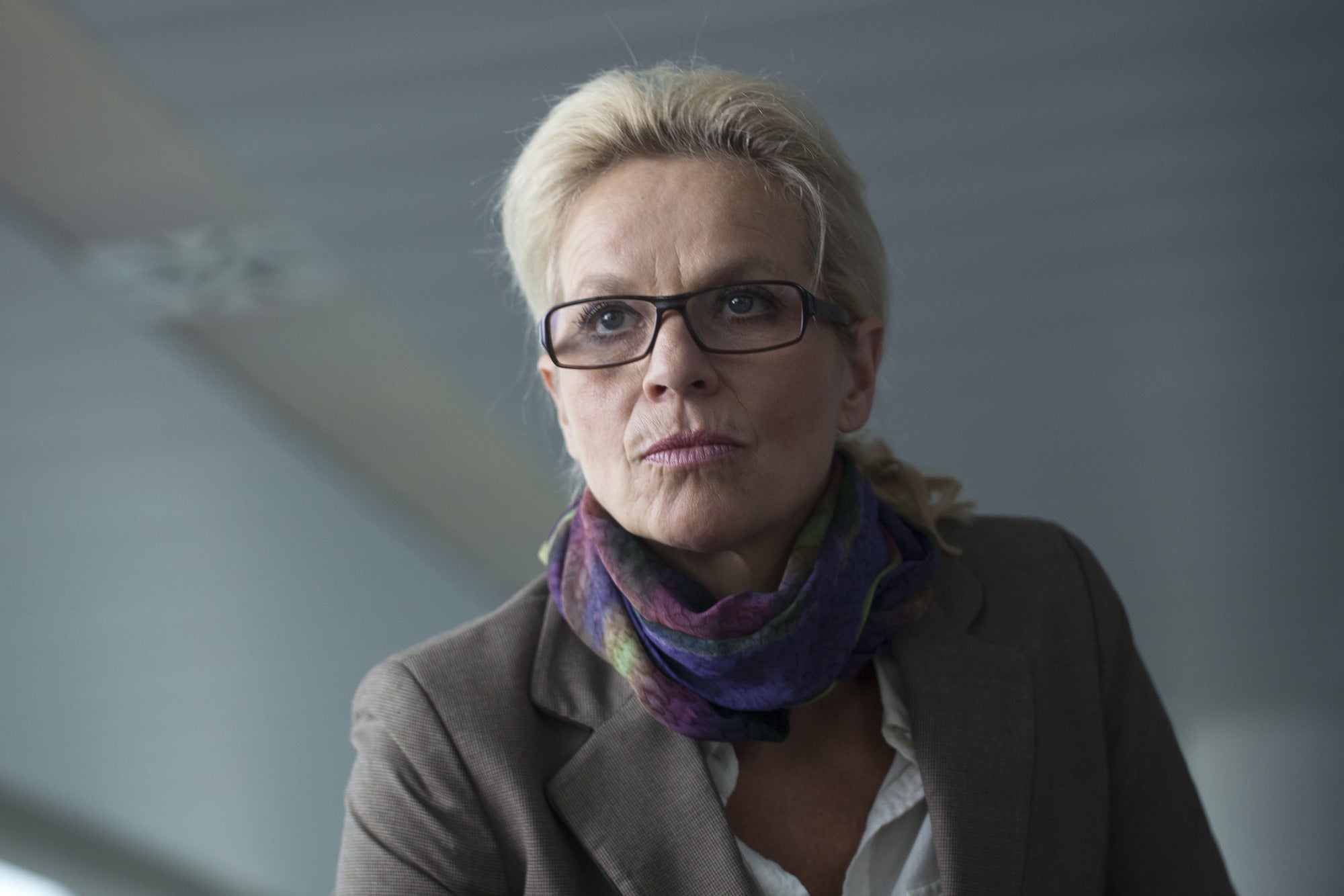 Hanne Holme (Benedikte Hansen) in Borgen, episode two, series two