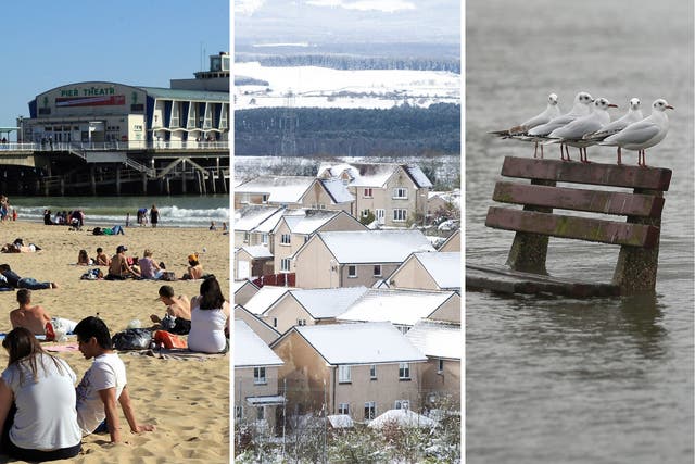 Contrary: Heatwave in Bournemouth in March; April snow in Scotland; flash floods in Berkshire 