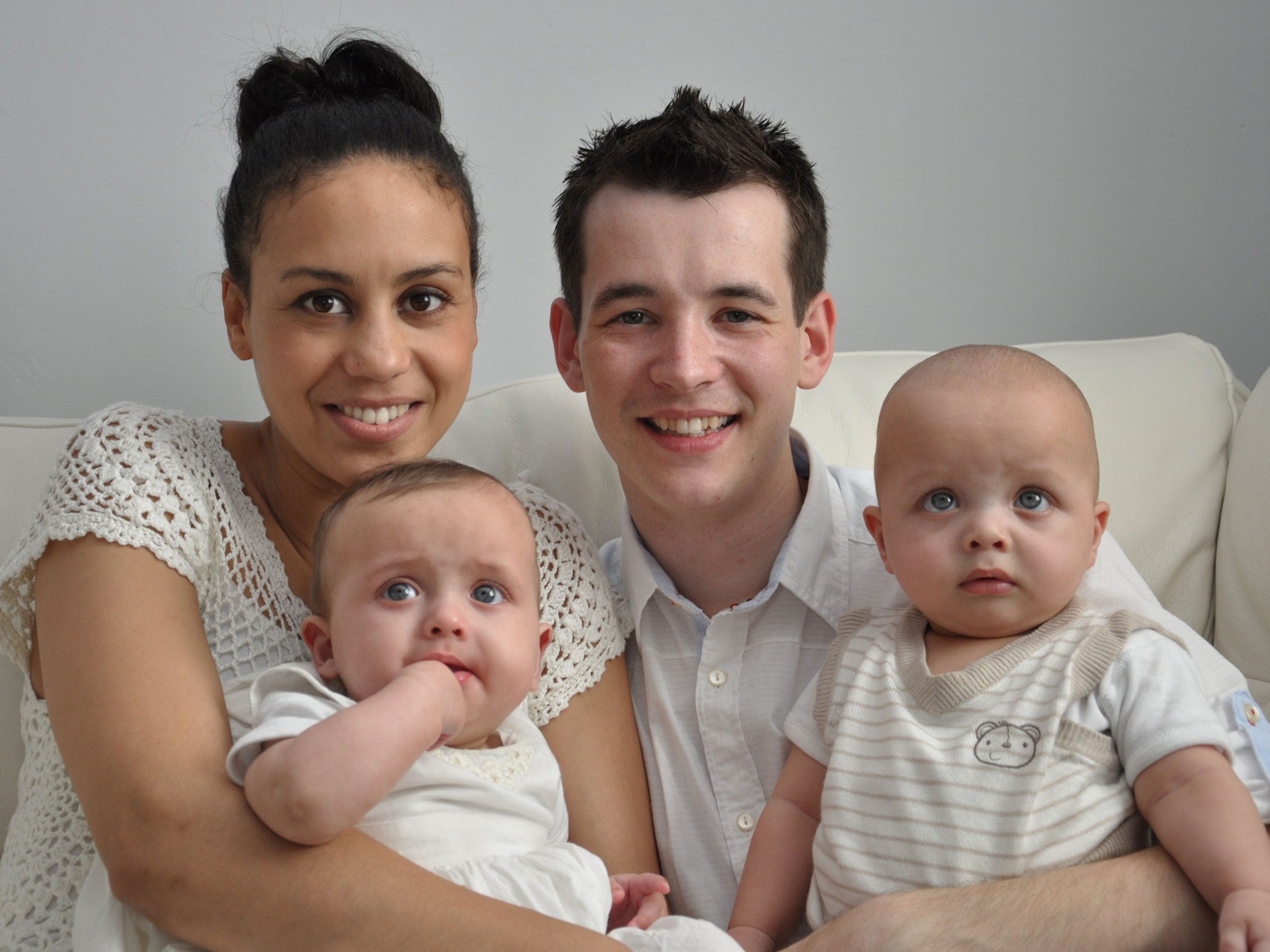 Ben D’Alton, 27, from Morecambe, works part time as a technician for an energy firm so he can help his wife, Fiona, 31, look after their 10-month-old twins, Nahla and Harvey