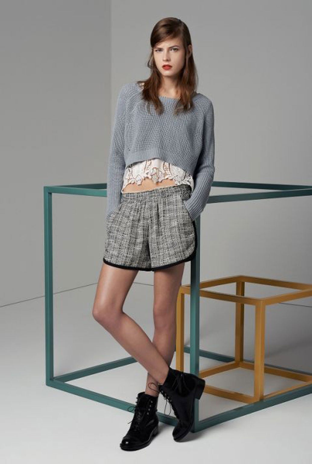 Blue cropped jumper £190, Maje, 020 7730 9097