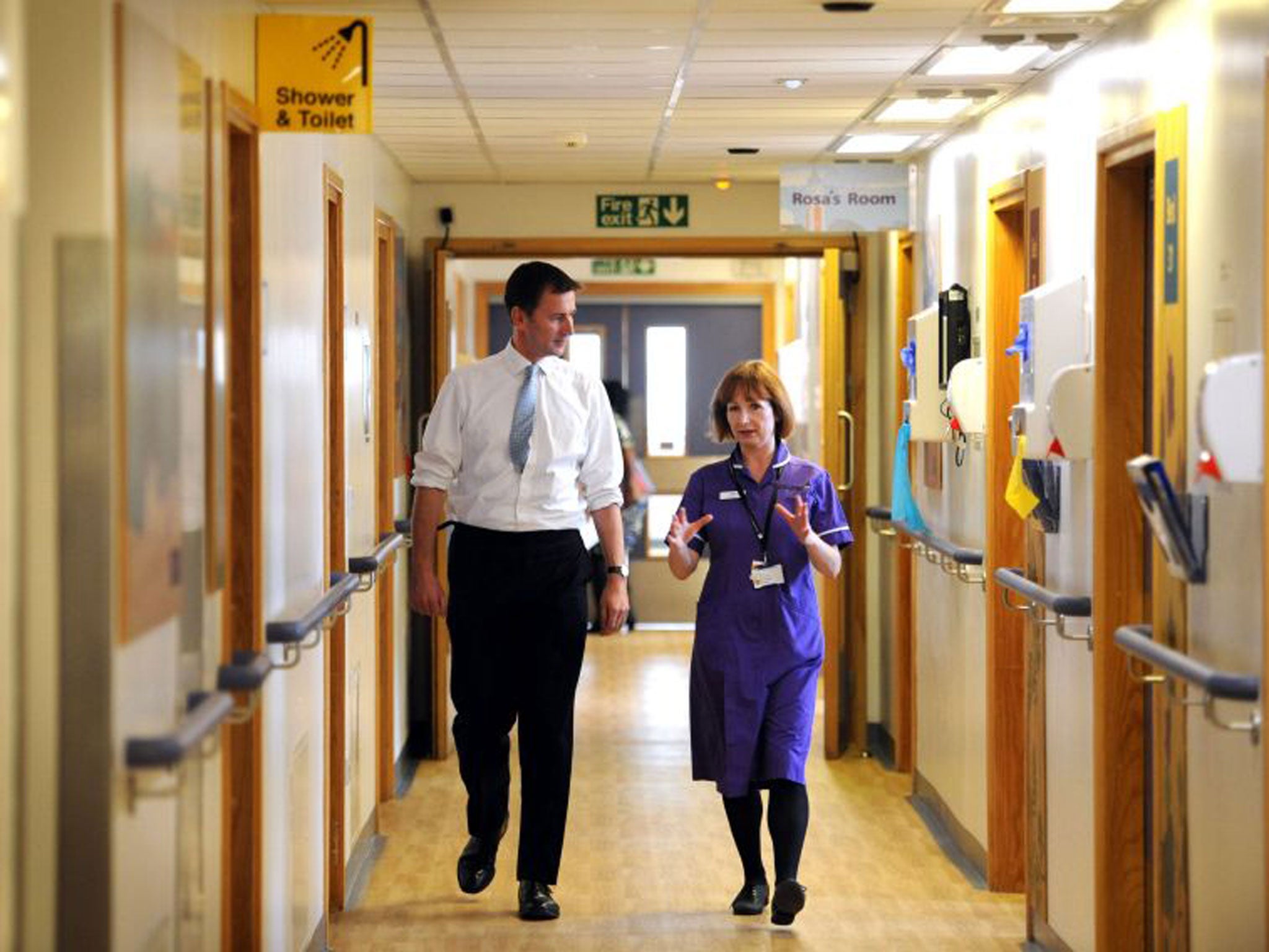 The Health Secretary Jeremy Hunt visits Kings College Hospital