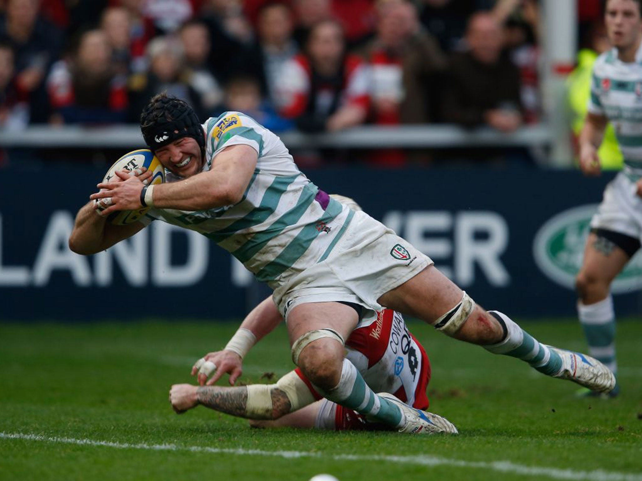 George Skivington scores his second try for London Irish at Gloucester