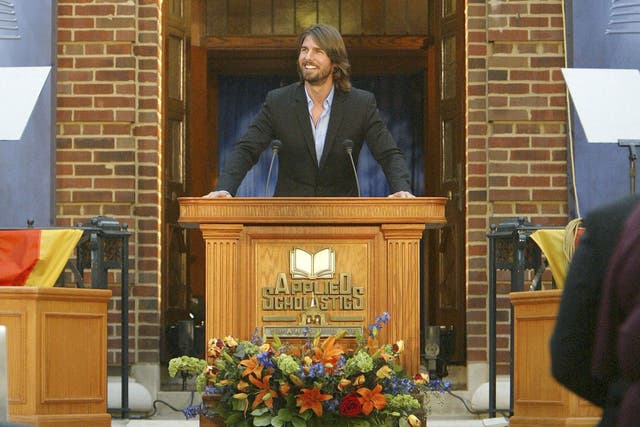 Tom Cruise at the opening of an Advanced Scholastics centre in 2003, which promotes Scientology