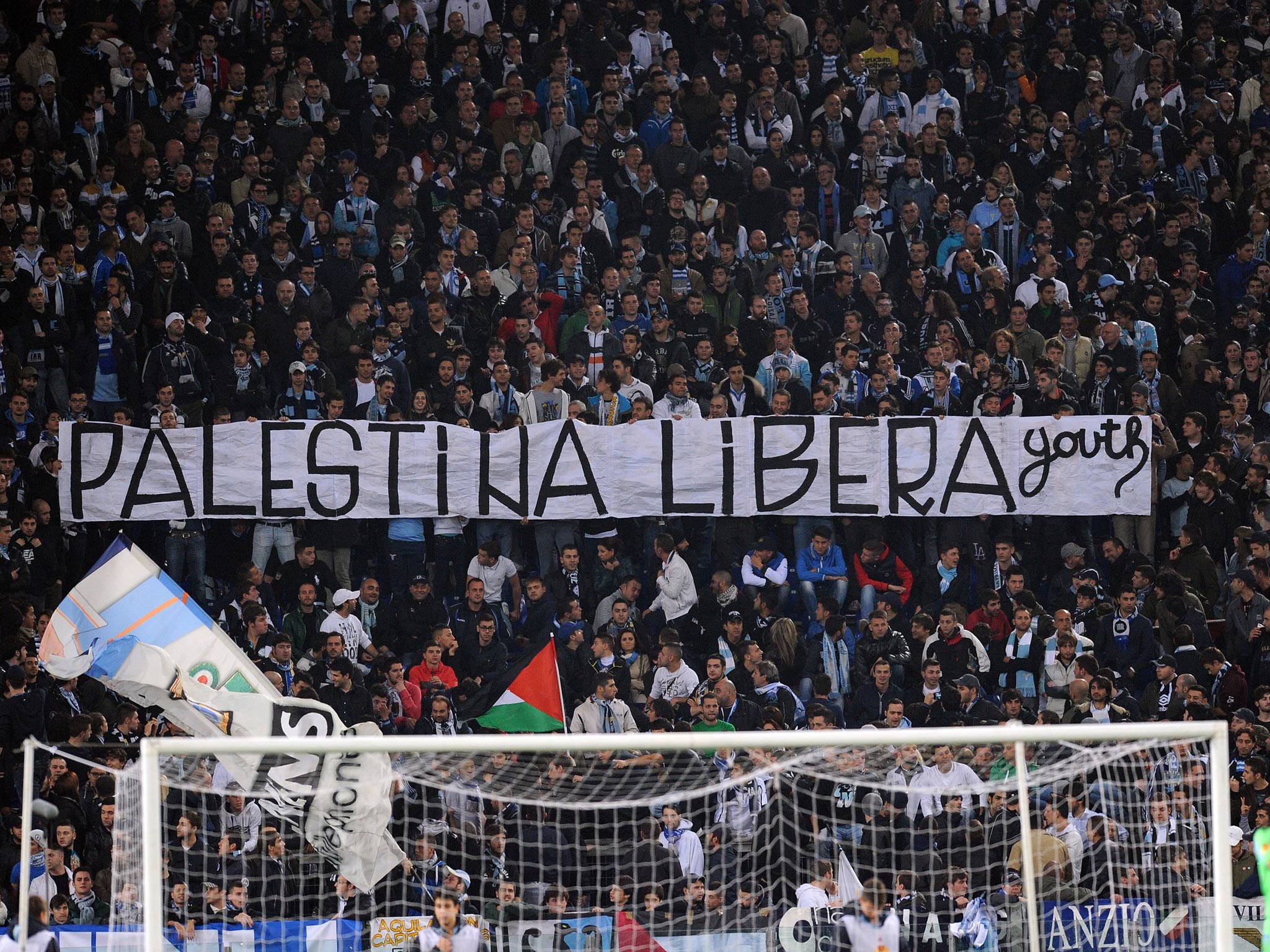 A view of the Lazio crowd during the match with Tottenham
