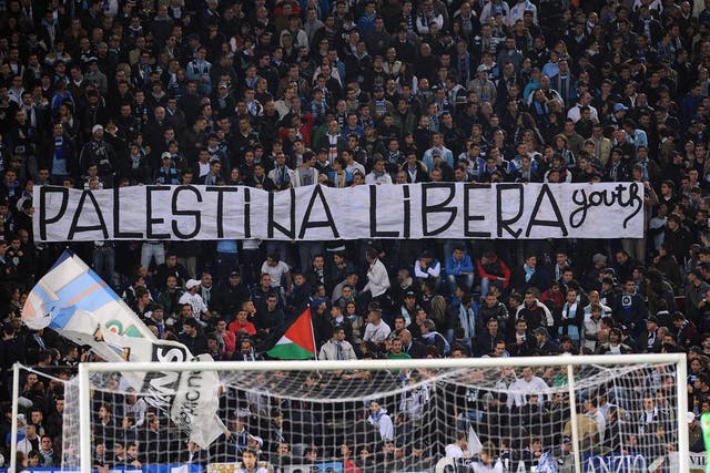 A view of the Lazio crowd during the match with Tottenham