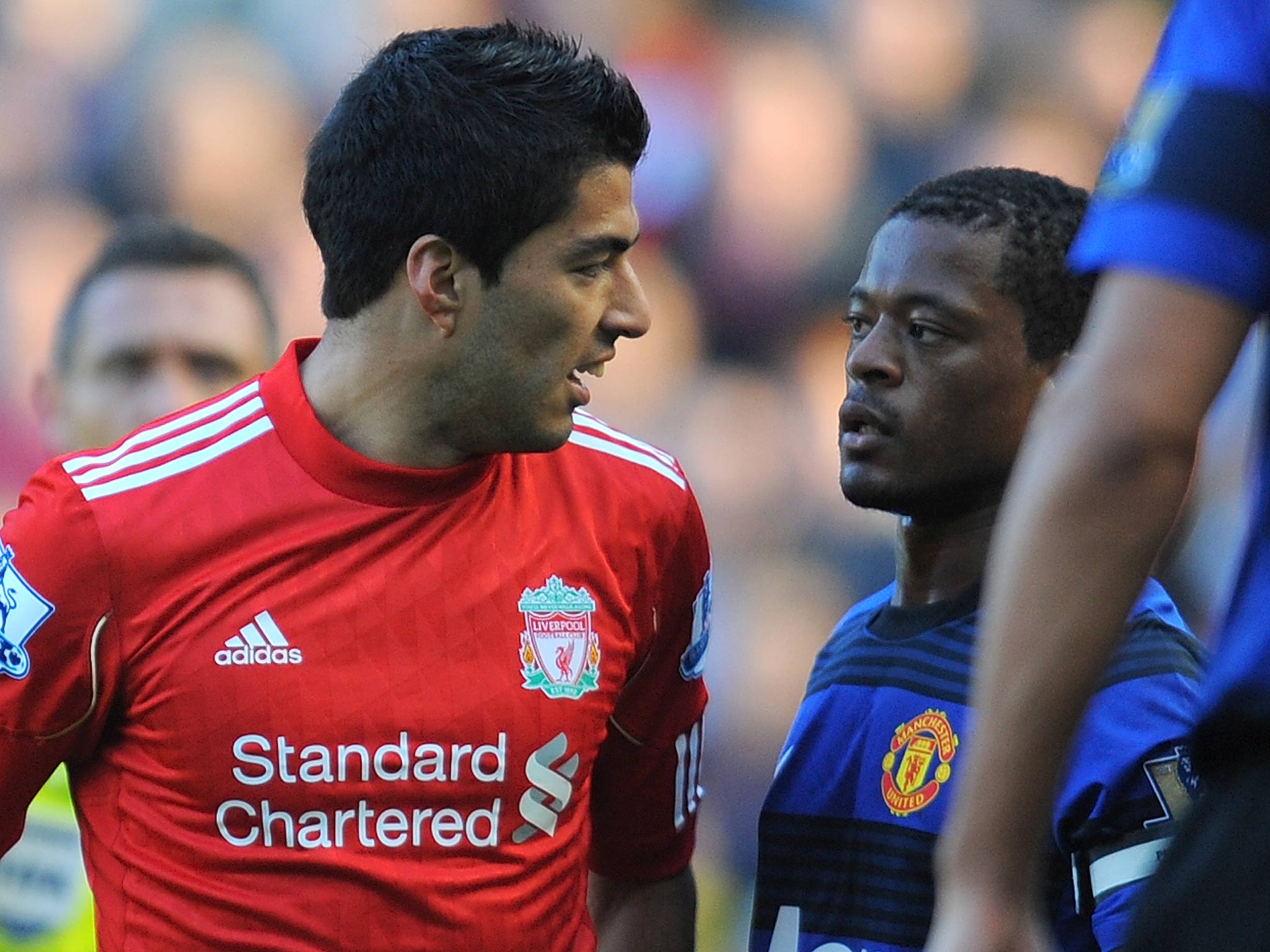 October 2011: Suarez was alleged to have racially abused Manchester United's Patrice Evra during a Premier League match. Suarez was later found guilty by an independent regulatory commission and banned for eight matches and fined £40,000.