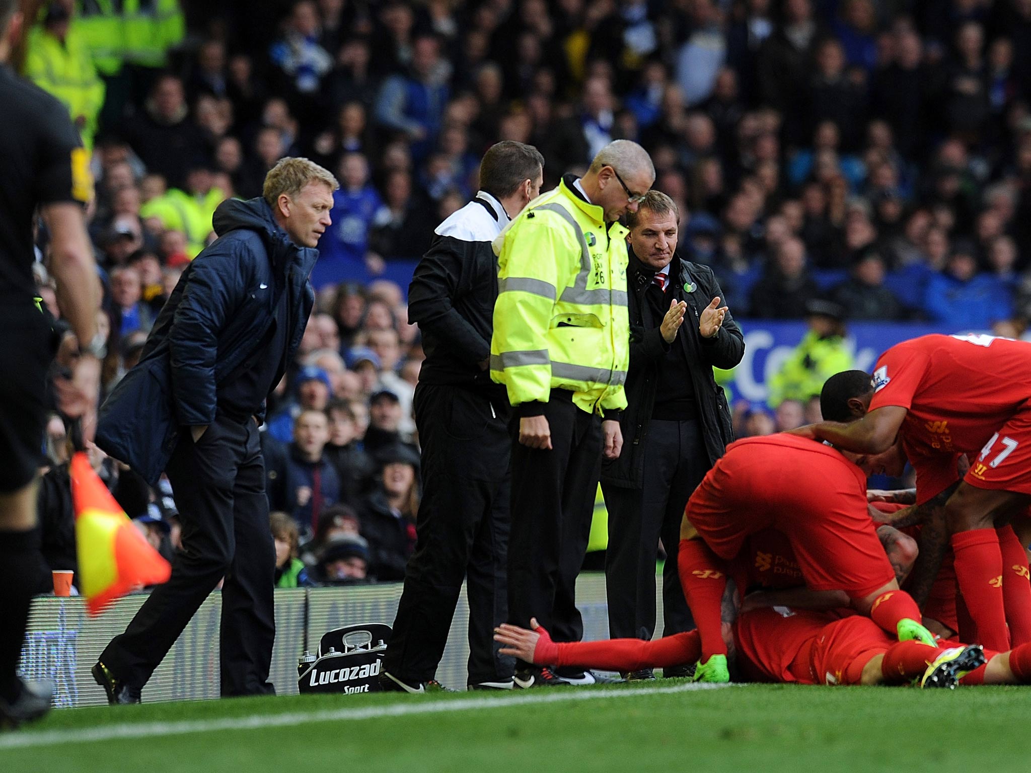 October 2012: Celebrated a goal against Everton by diving in front of Toffees boss David Moyes who had earlier claimed that "divers" such as Suarez were putting fans off the English game.