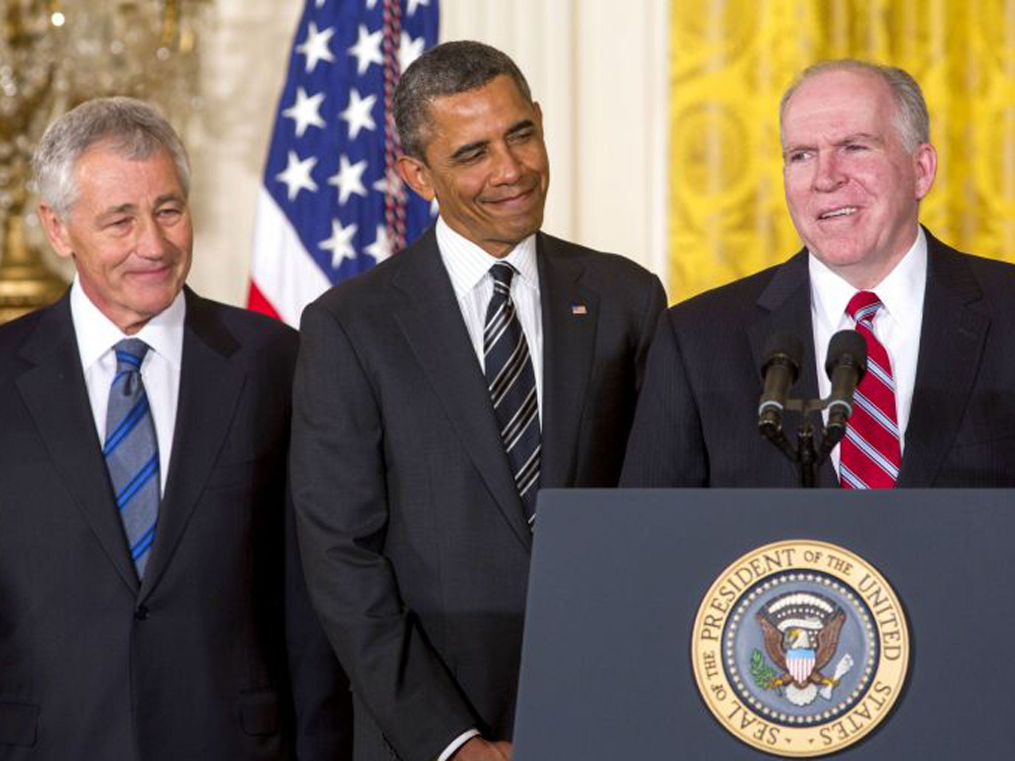 President Barack Obama pushed ahead yesterday with his choice of the former US Senator Chuck Hagel as America’s next Pentagon chief while nominating his anti-terror advisor, John Brennan, as director of the Central Intelligence Agency (CIA)