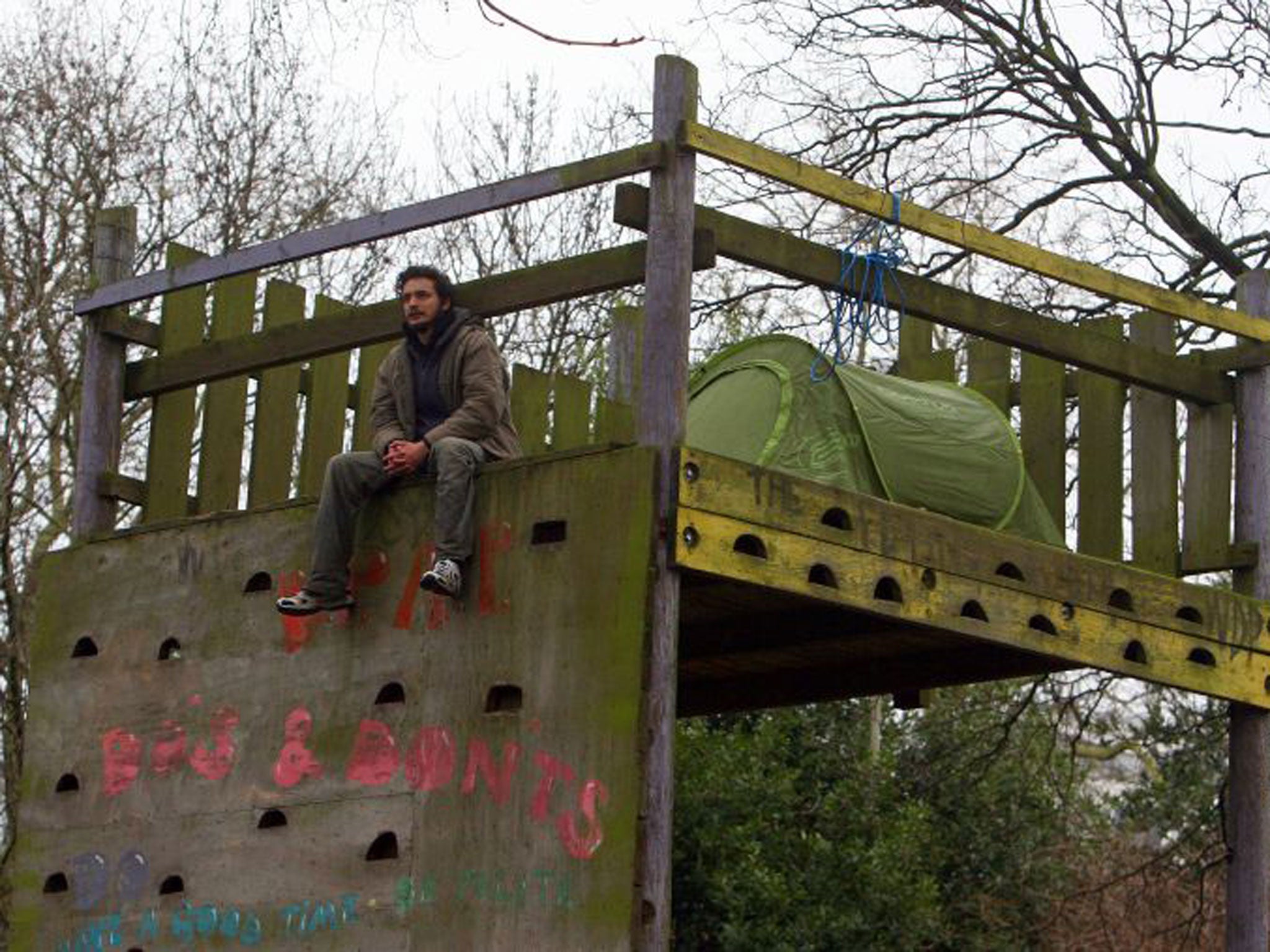 Occupy protesters have set up a camp to try to halt staffing cuts at Battersea Park