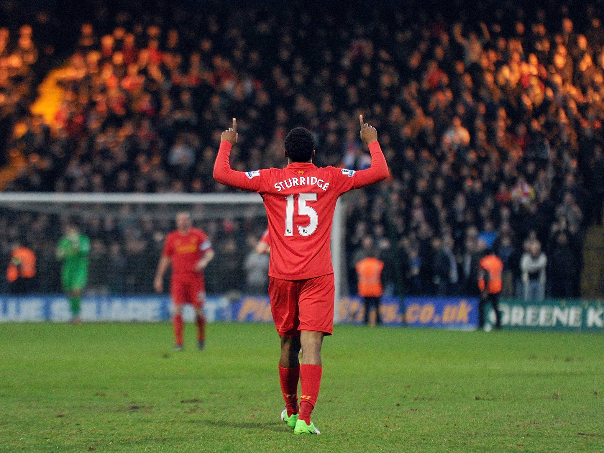 Daniel Sturridge celebrates his first Liverpool goal