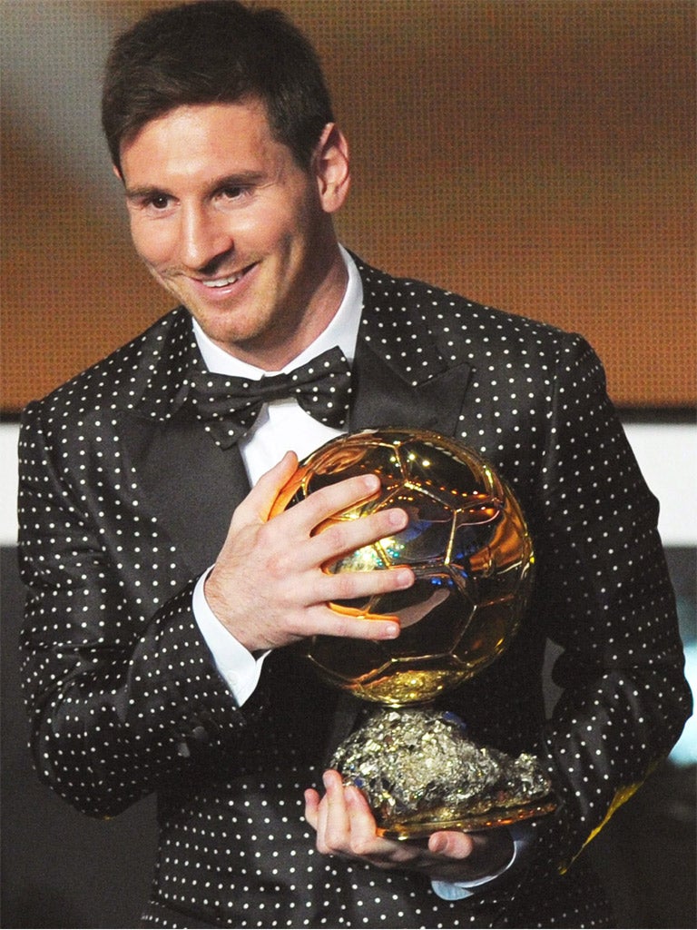 Spot the winner: Lionel Messi at this year's awards