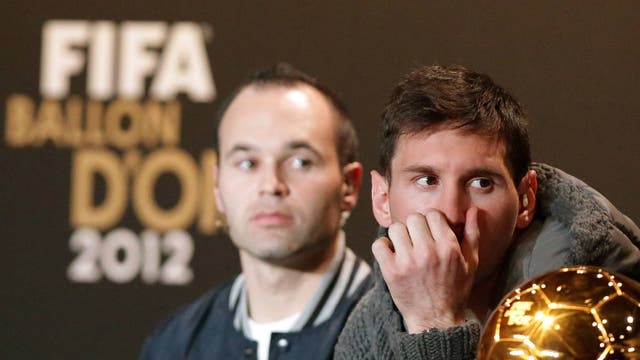 <b>Andres Iniesta</b><br/>
There is a strong case that Andres Iniesta should have won the award in 2008, 2010 and this year. In all of those years he was the key player in Spain's success - being named the player of the tournament last summer and scoring the winning goal in the World Cup final. This year he finished third in the running for Fifa Ballon d'Or and in 2010 came second.