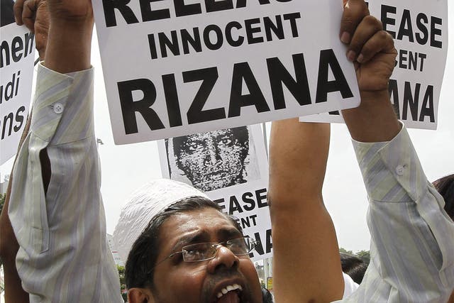 Protesters calling for Rizana Nafeek’s release, in Colombo in 2011