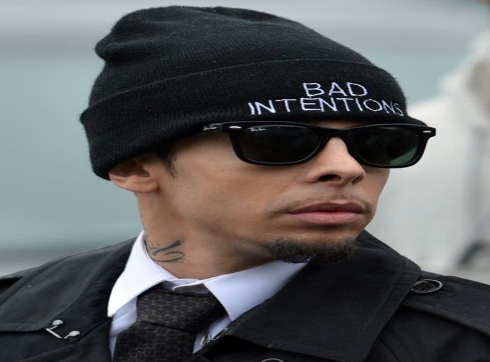Dappy - real name - Dino Costas Contostavlos - outside Guildford Crown Court on Monday