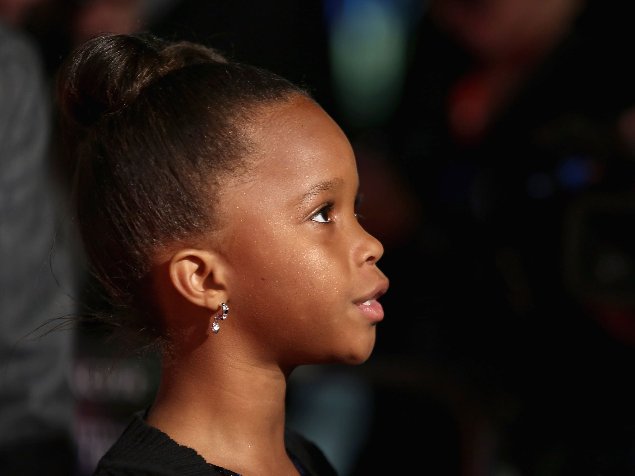 Actress Quvenzhane Wallis attends the 'Beasts of the Southern Wild' premiere during the 56th BFI London Film Festival at the Odeon West End on October 12, 2012 in London, England.