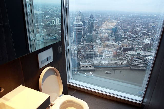 A loo with a view: Another 'attraction' to some may be the high-rise toilets which allow visitors to marvel at landmarks including the Tower of London and HMS Belfast.