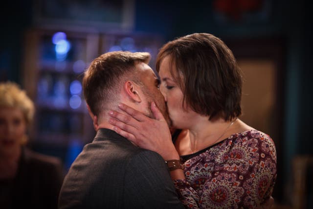 Gary Barlow and Miranda Hart in a clinch for episode 5 of the new series