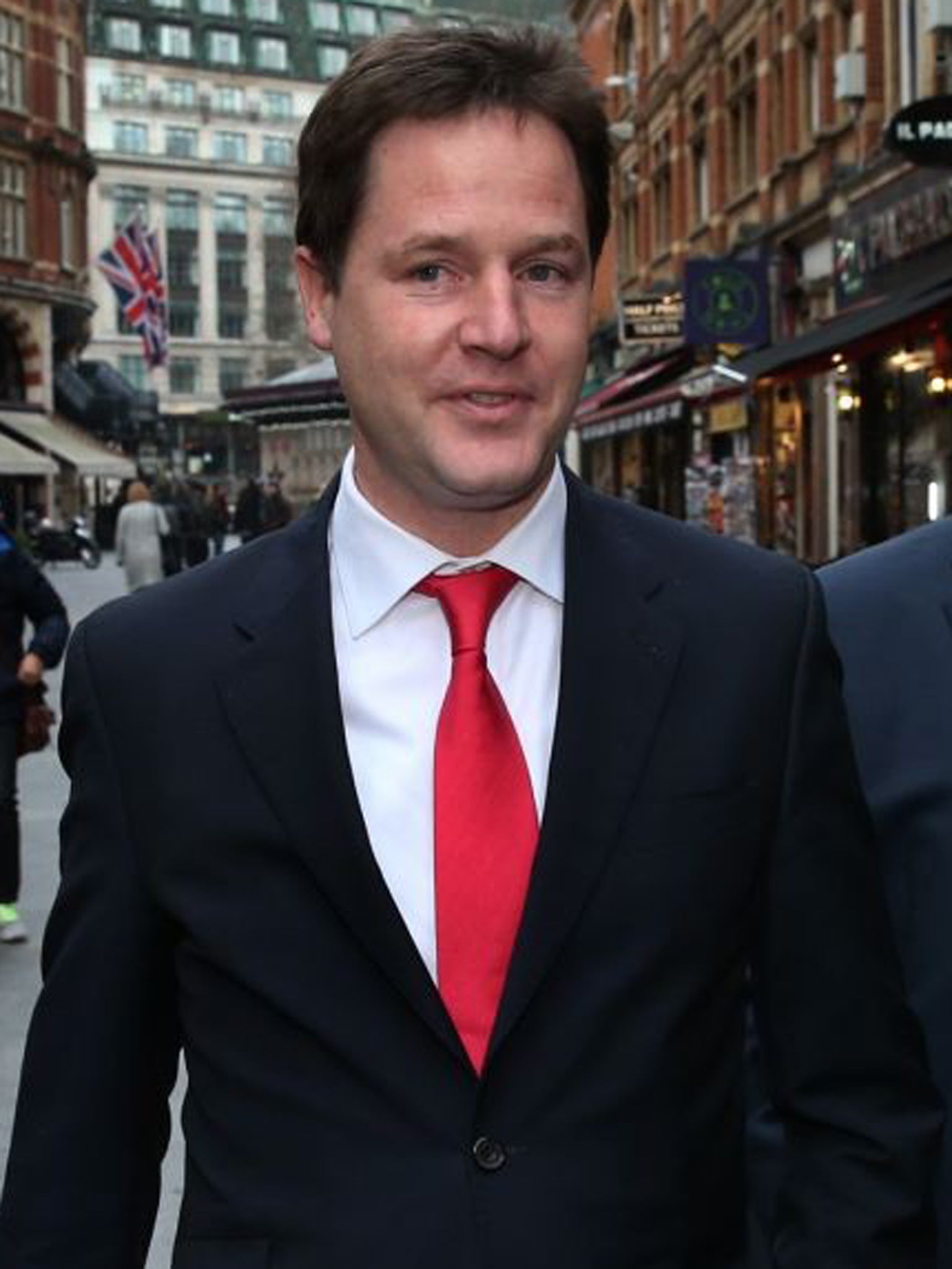 Nick Clegg in London yesterday