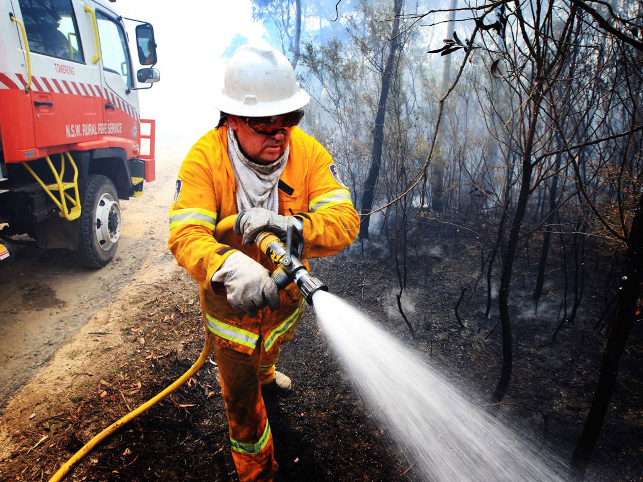 A firefighter in Jerrawangala National Park, New South Wales